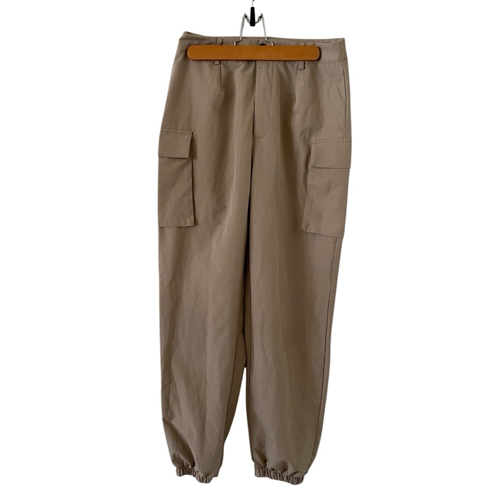 Shein Khaki Cargo Jogger Pants Women's Medium High Rise Utility Work Pocket